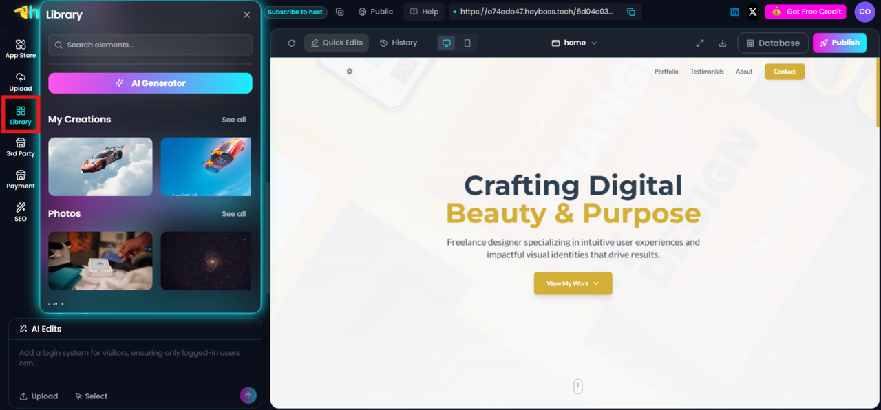 HeyBoss AI Customize Your Brand Identity
